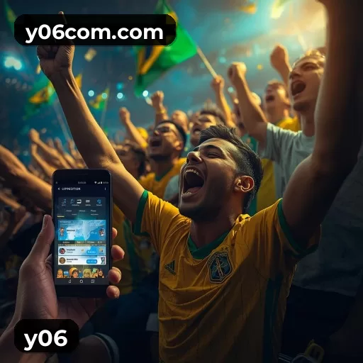 Imagem promocional da y06 mostrando a plataforma e suas vantagens