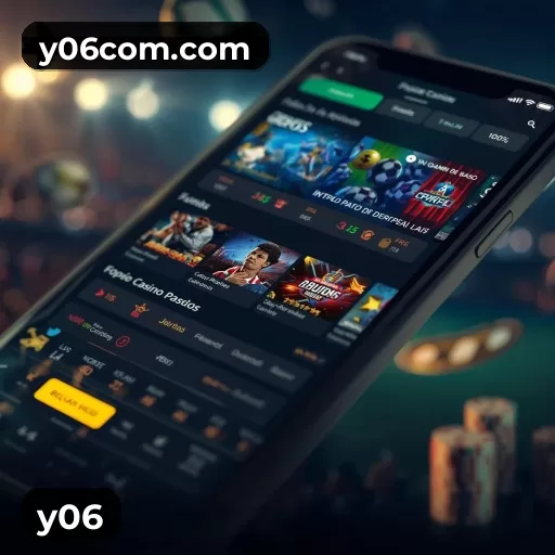 Imagem promocional da y06 mostrando a plataforma e suas vantagens