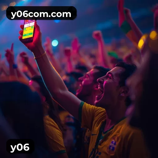Painel de interface da y06 com menus, categorias de jogos e acesso ao perfil